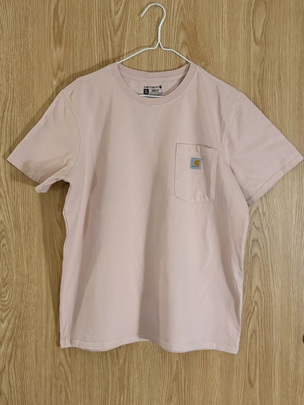 Carhartt Light Peach Crewneck Loose Fit Pocket Tee